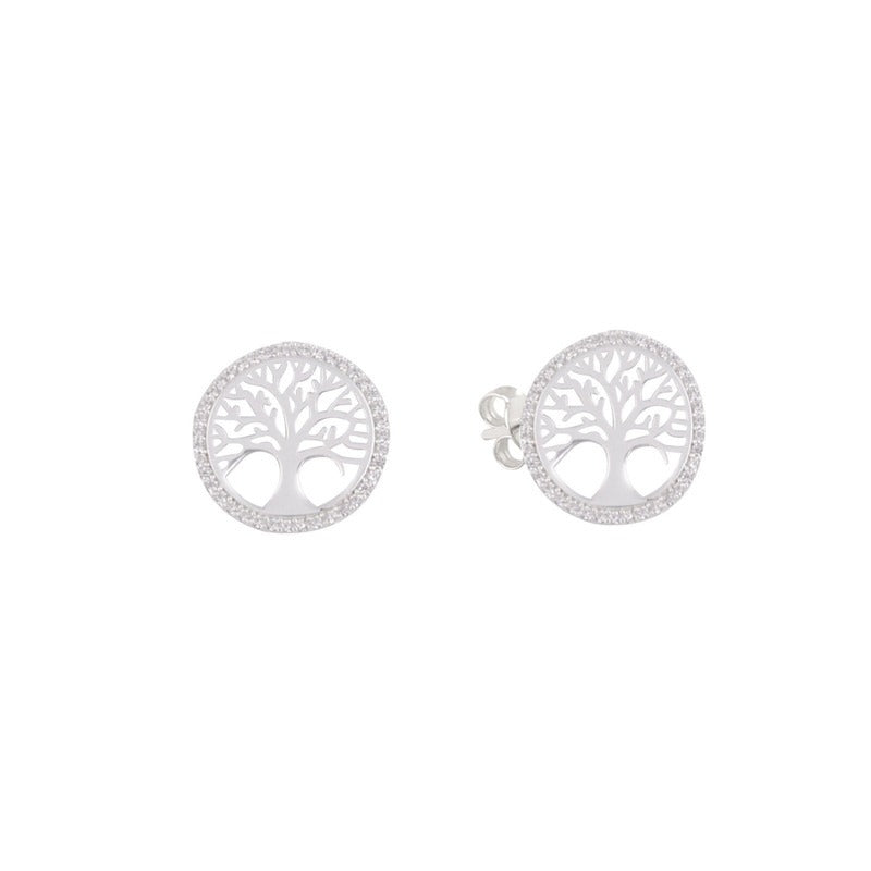 Arete circular arbol de la vida - Plata