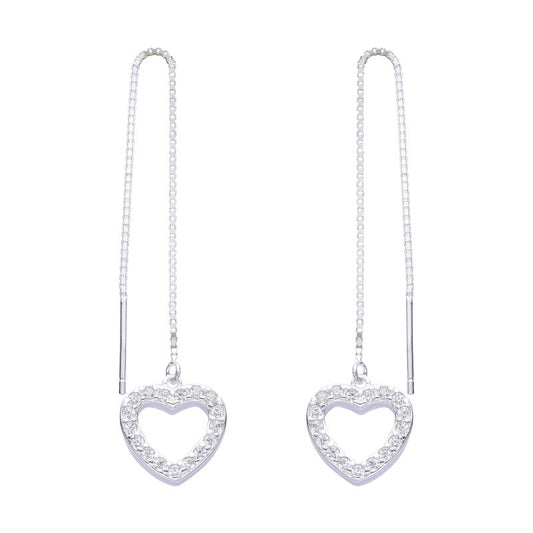 Arete corazon pasante - Plata