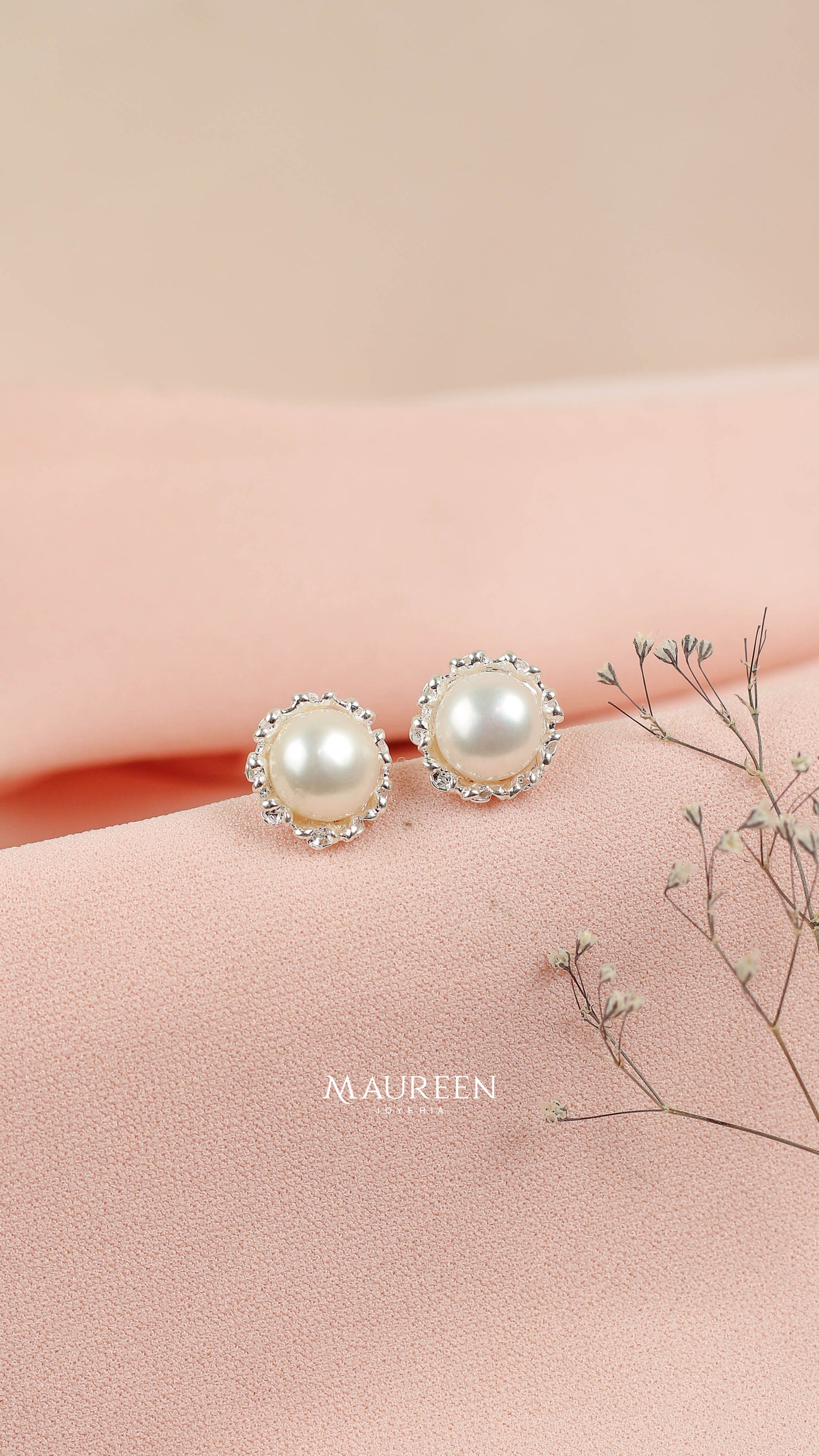 Arete filigrana con perla pegado - Plata