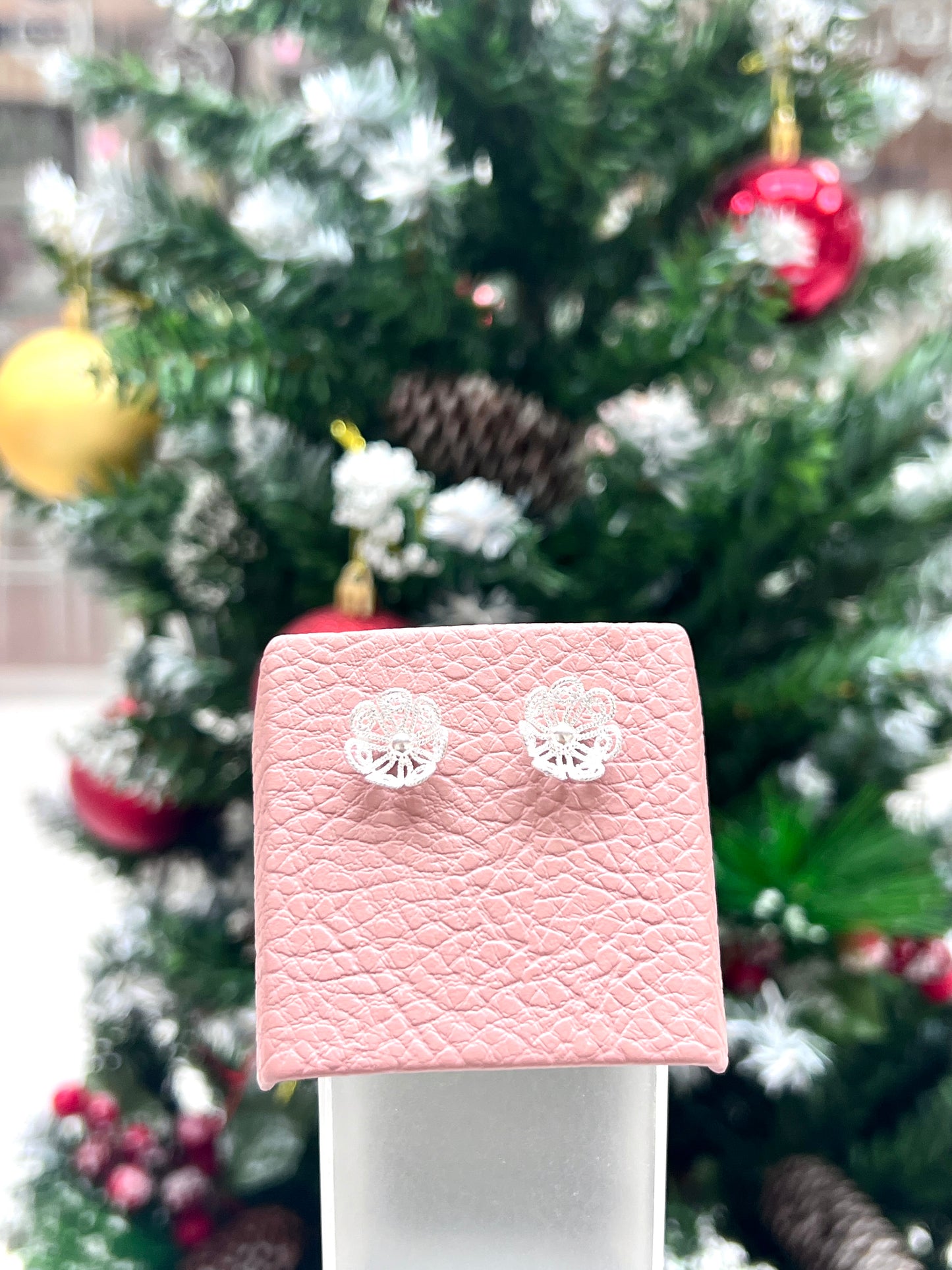 Arete filigrana flor entorchada pegado - Plata