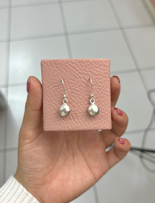 Arete lenteja colgante- plata