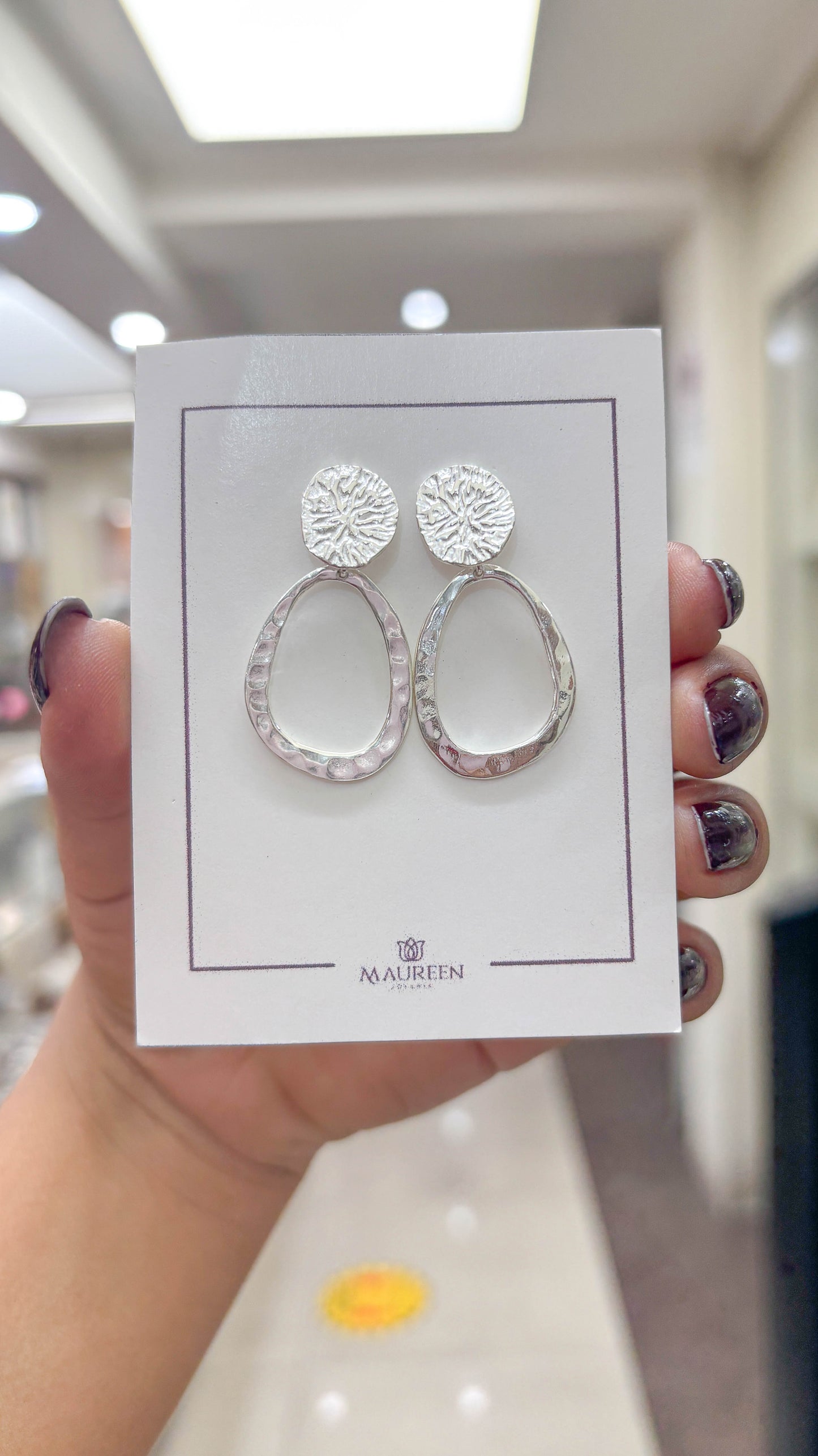 Arete circulos texturados - Plata