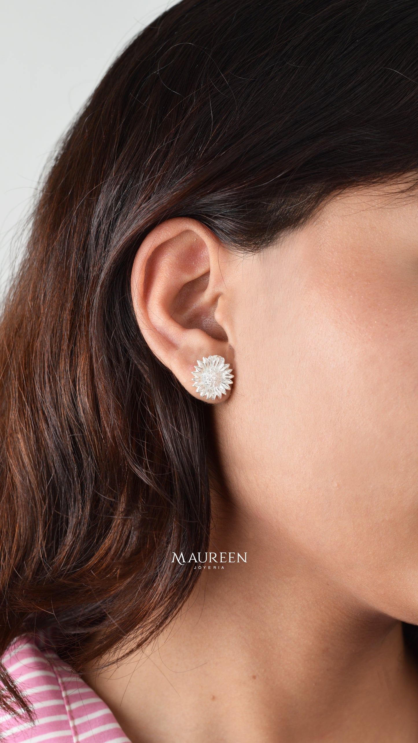 Arete girasol - Plata