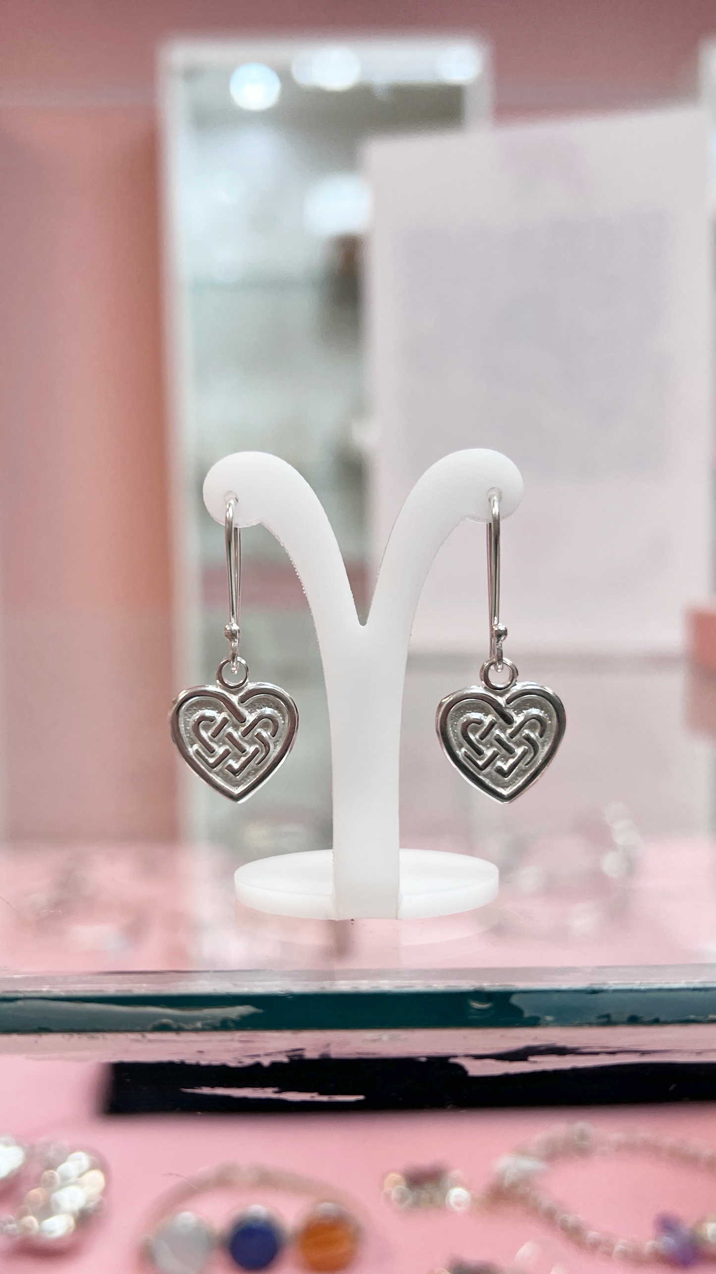 Arete corazón entrelazado - Plata