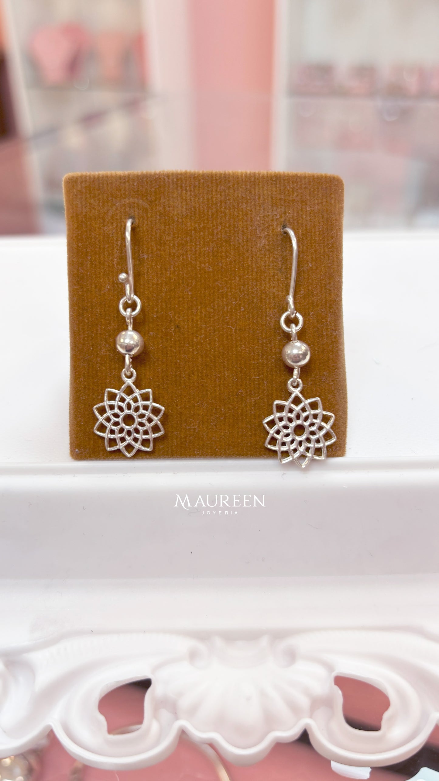 Arete mandala con esfera colgante - Plata