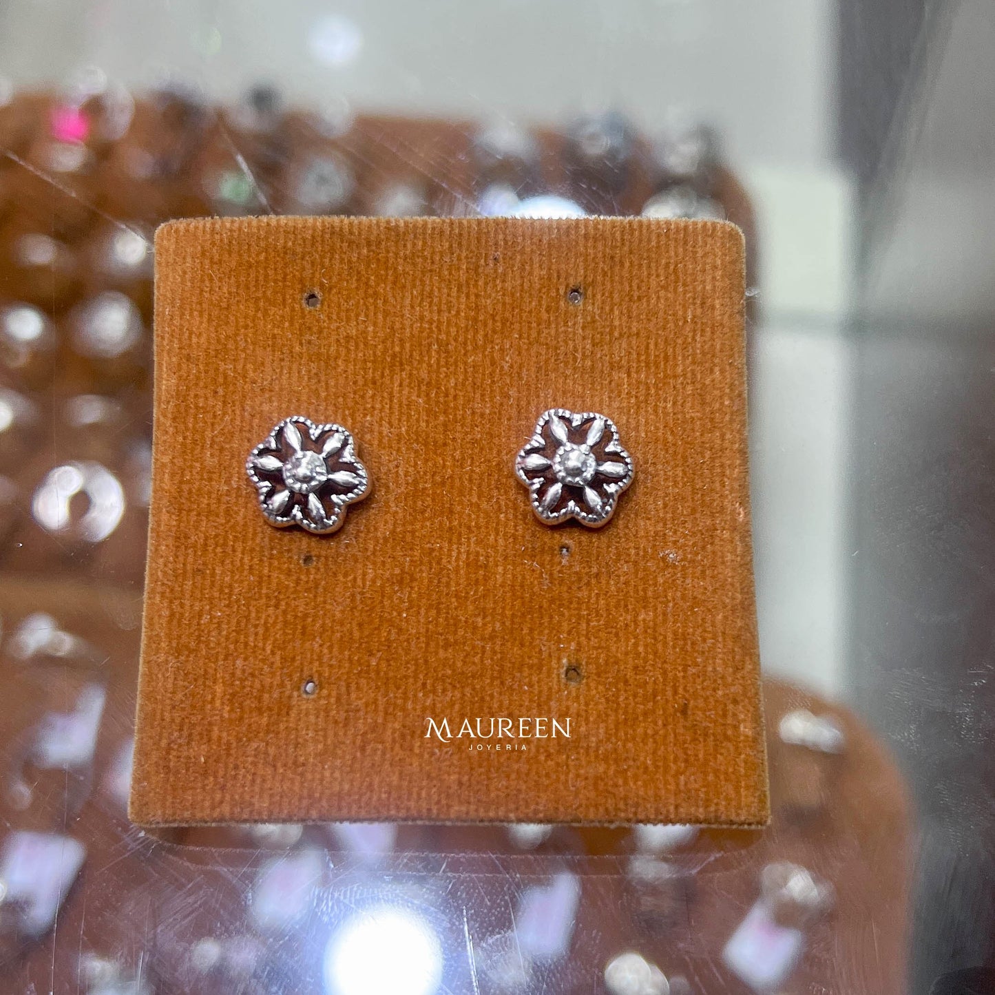 Arete flor calada - Plata