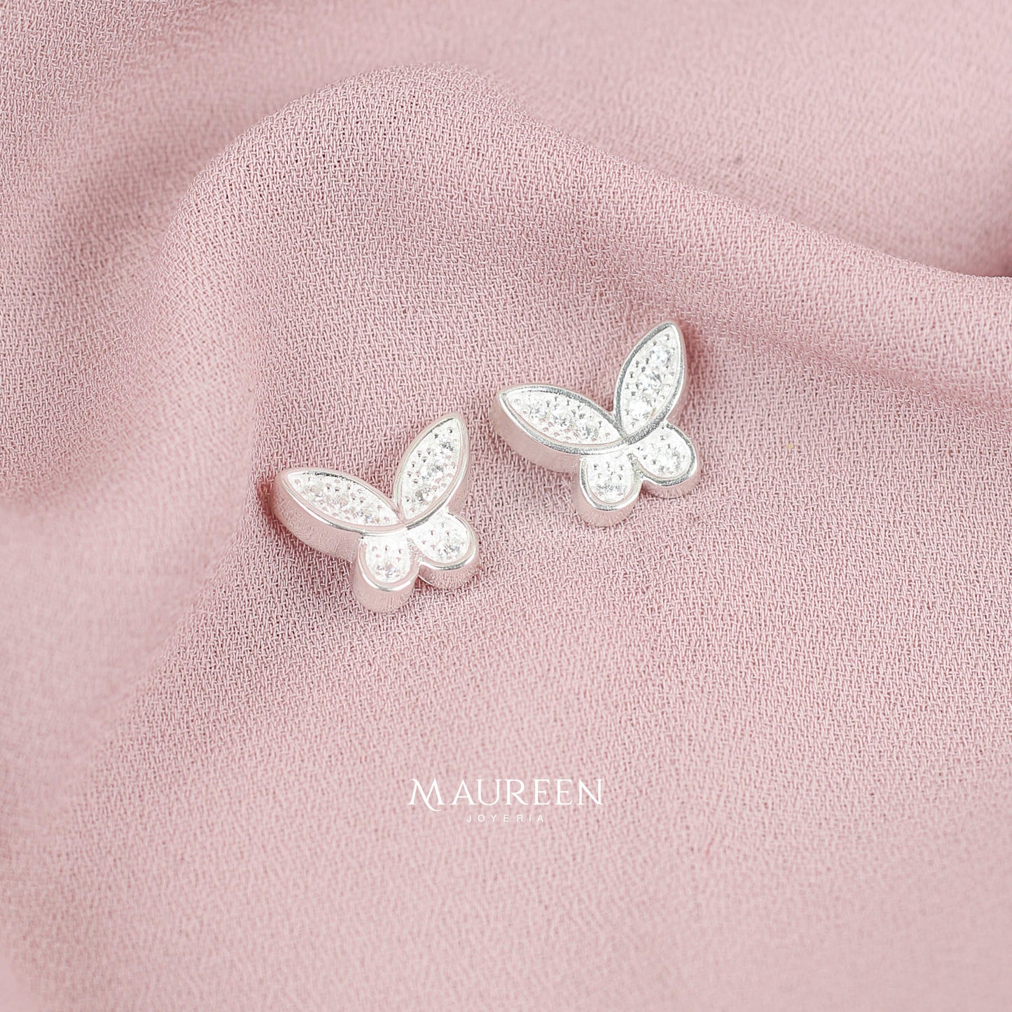 Arete mariposa circones pequeña - Plata