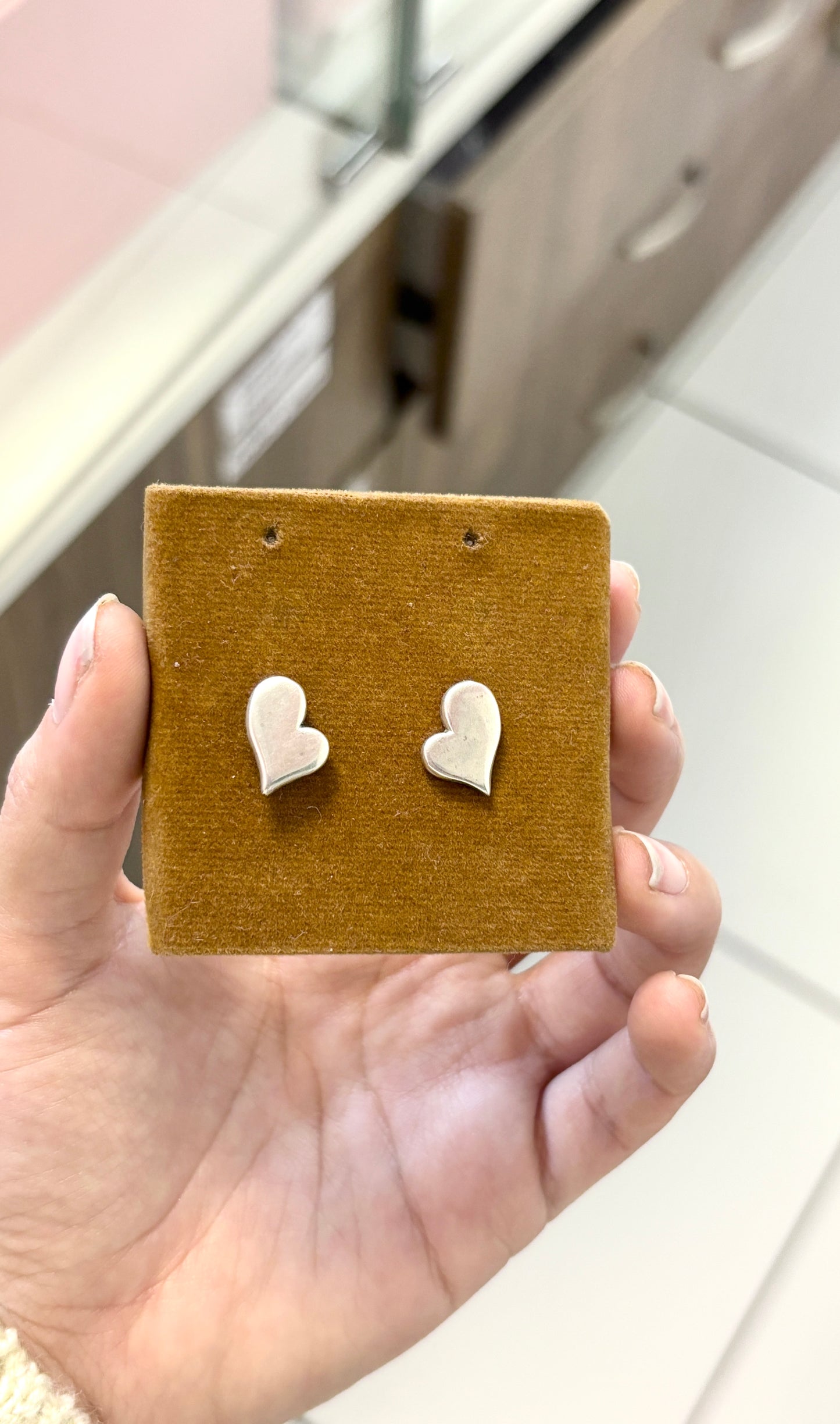 Arete corazon plano asimetrico - Plata