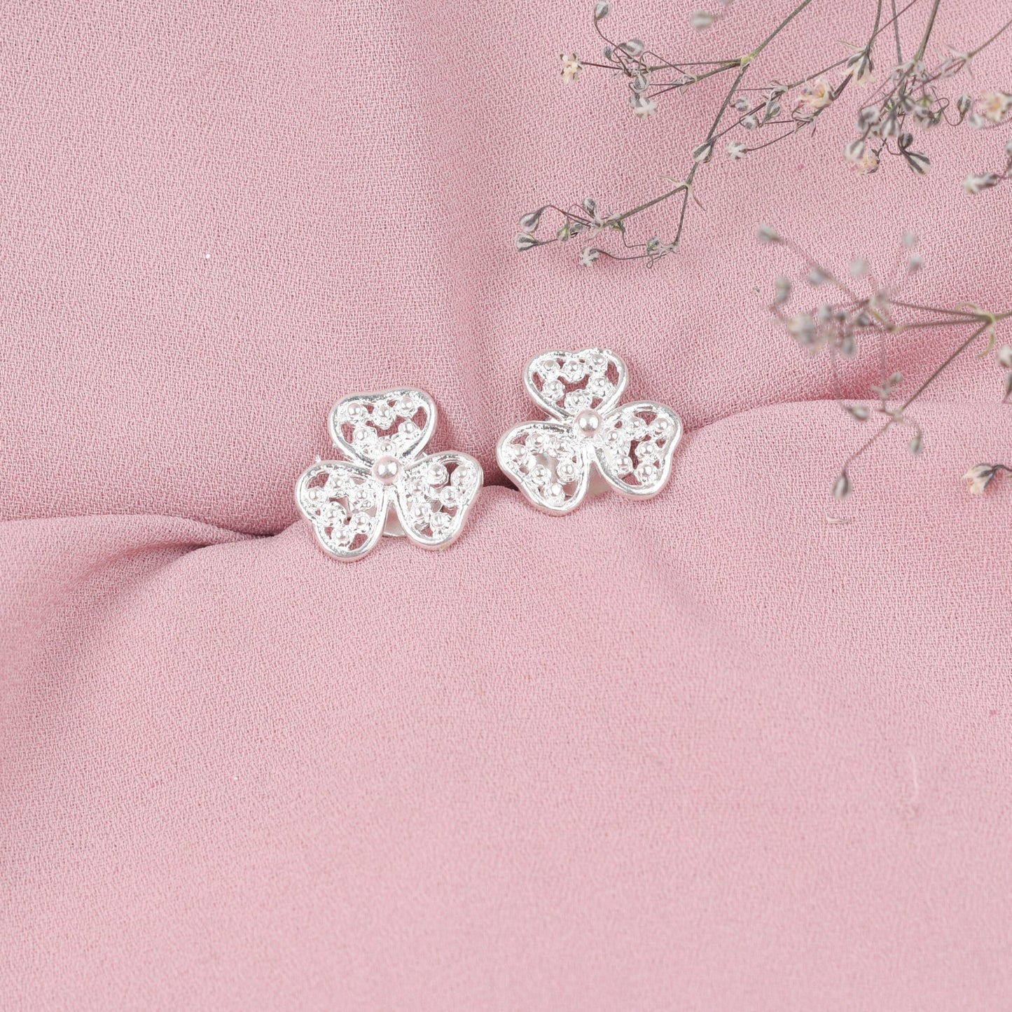 Arete trebol filigrana - Plata