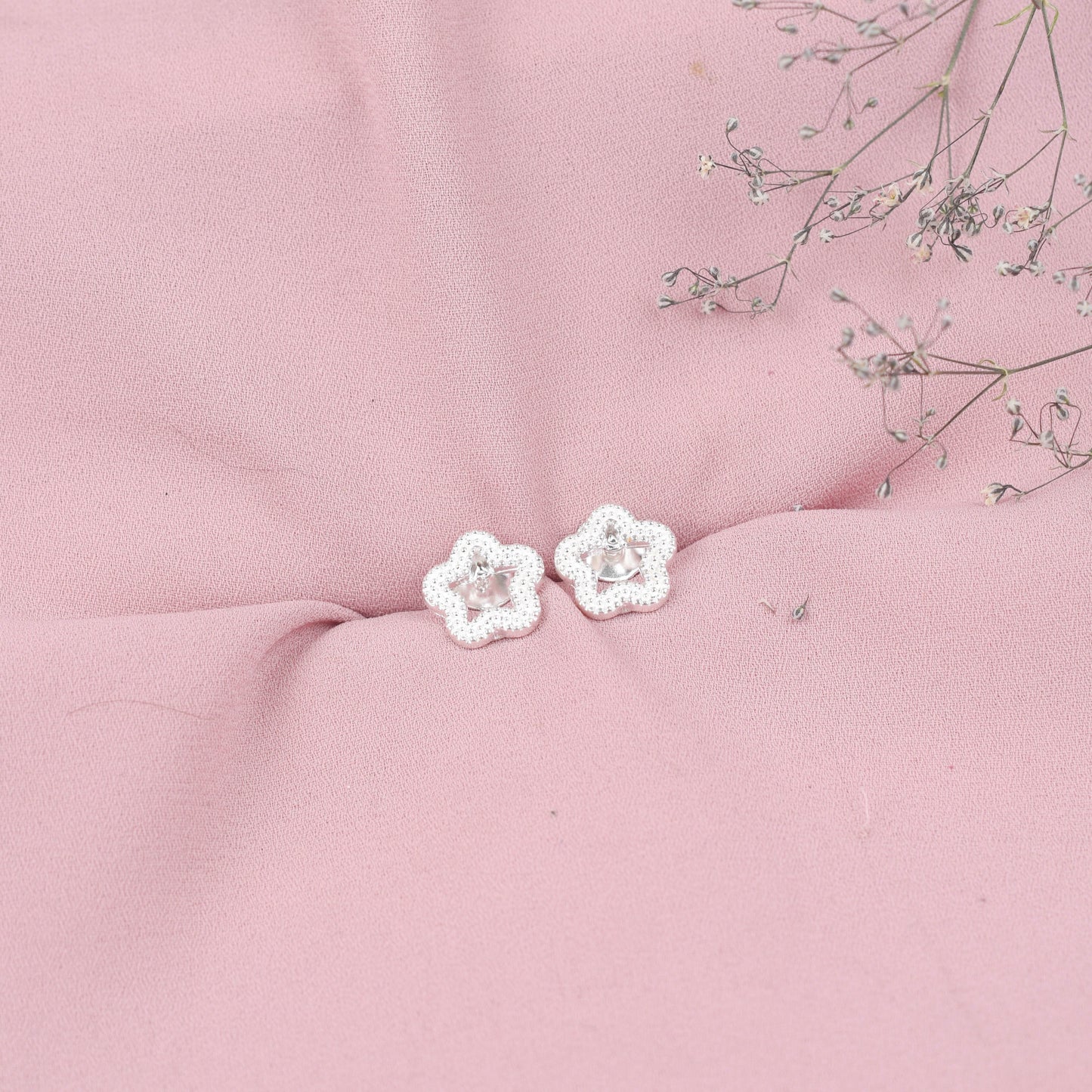 Arete estrella filigrana- Plata