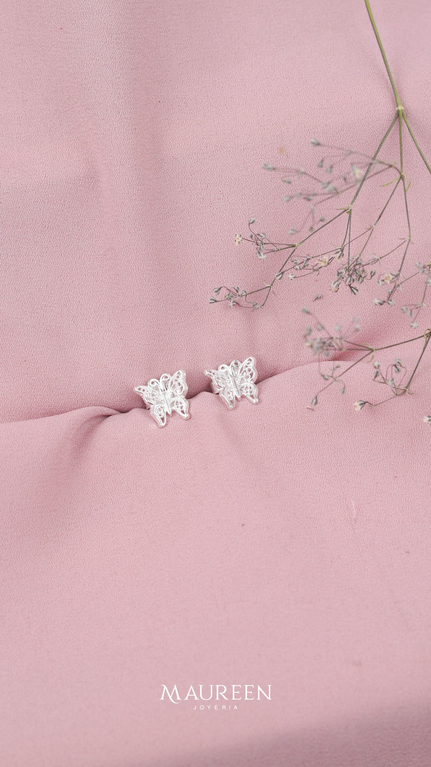 Arete mariposa filigrana - Plata