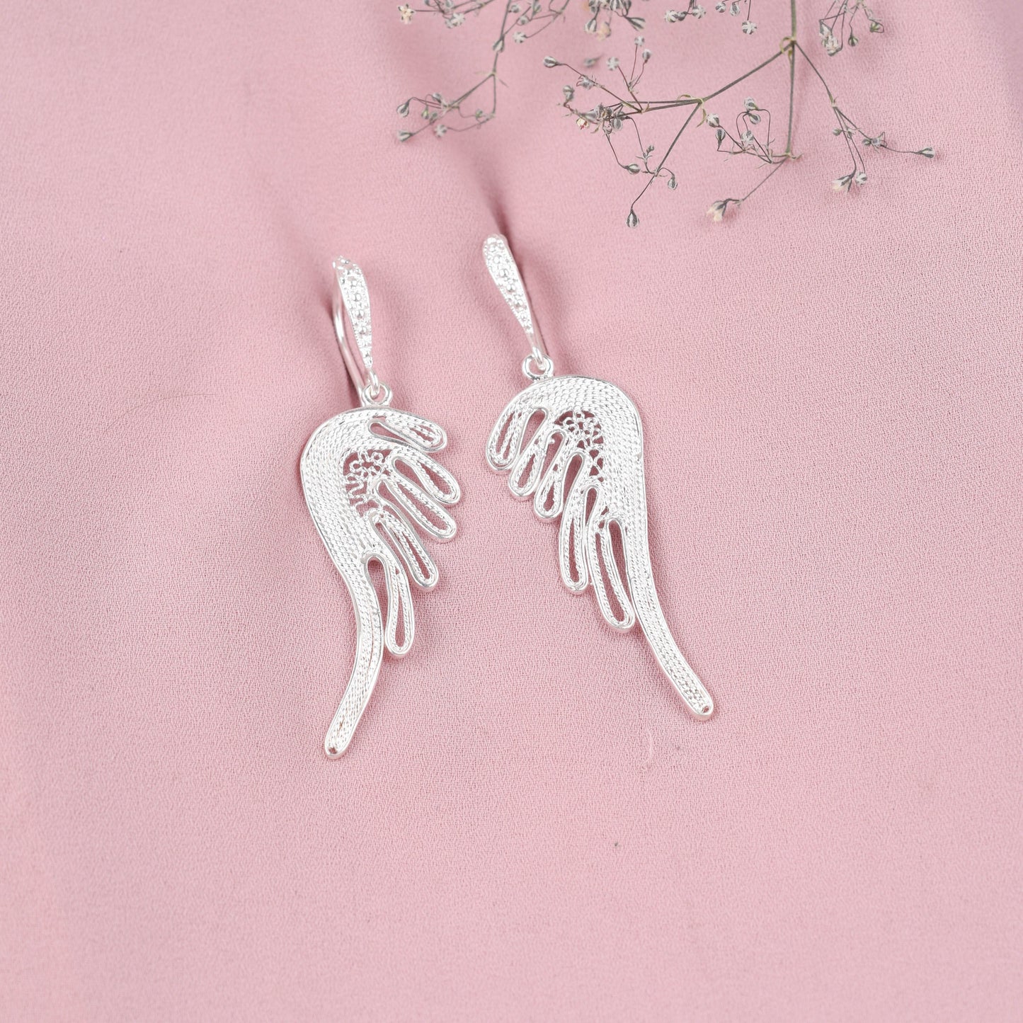 Arete filigrana alas - Plata