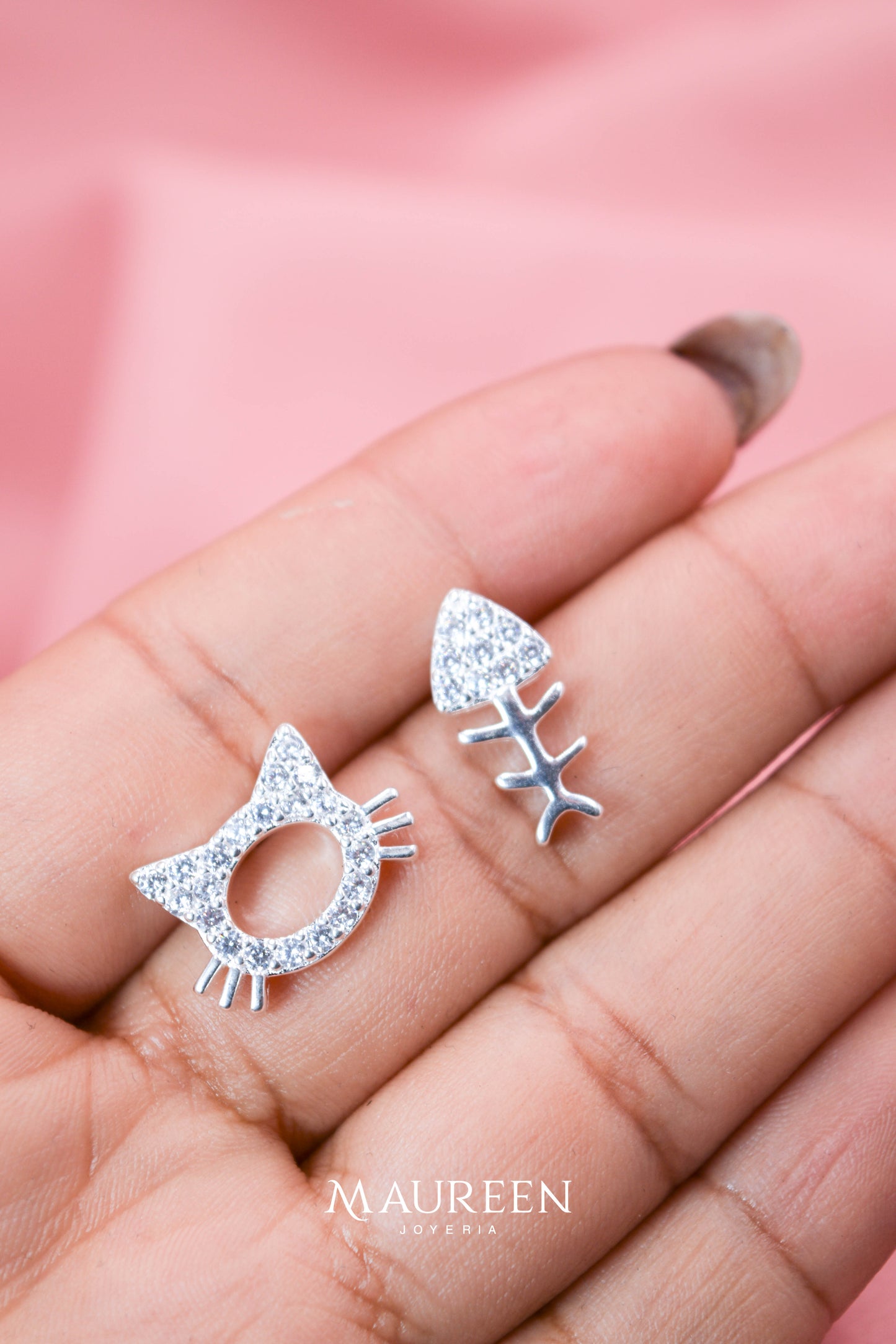 Arete gato circones - Plata