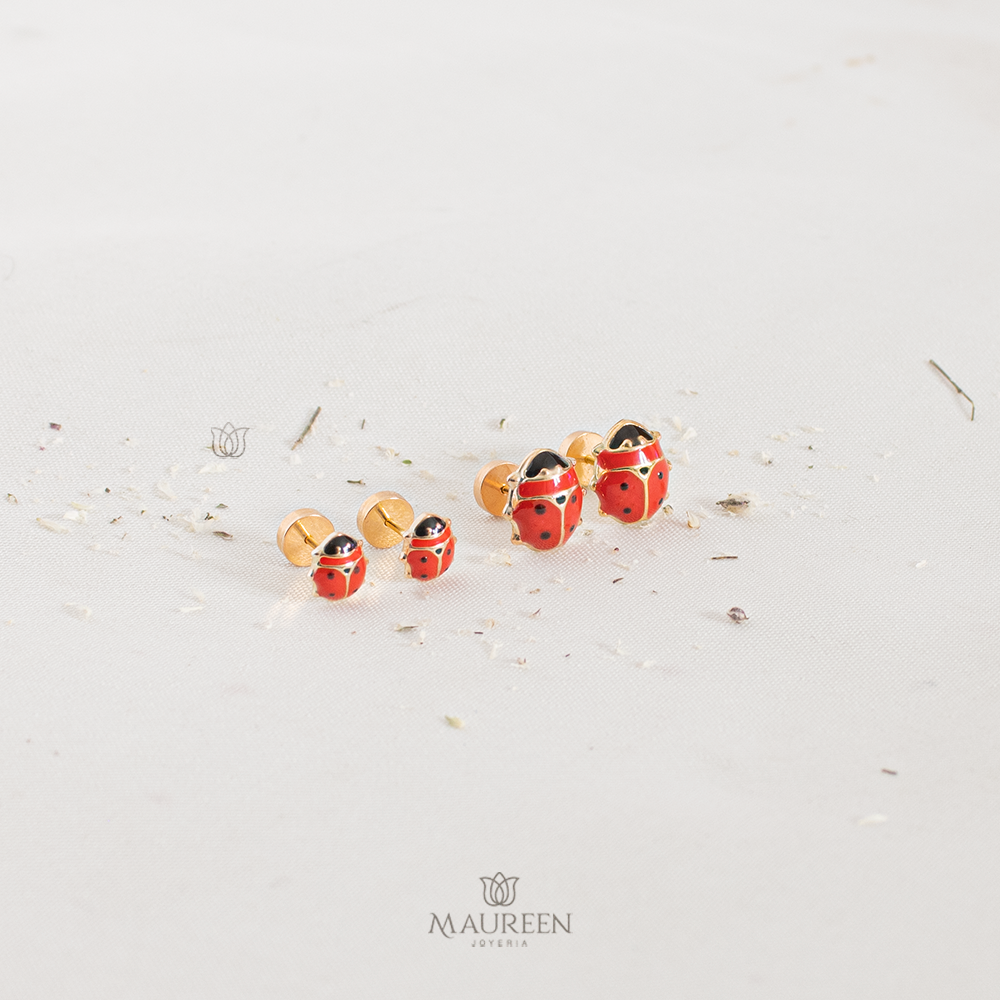 Aretes abridor mariquita pequeña - Oro