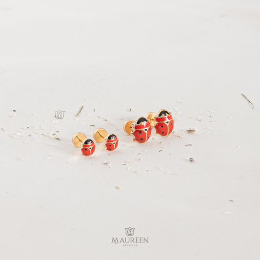 Aretes abridor mariquita pequeña - Oro