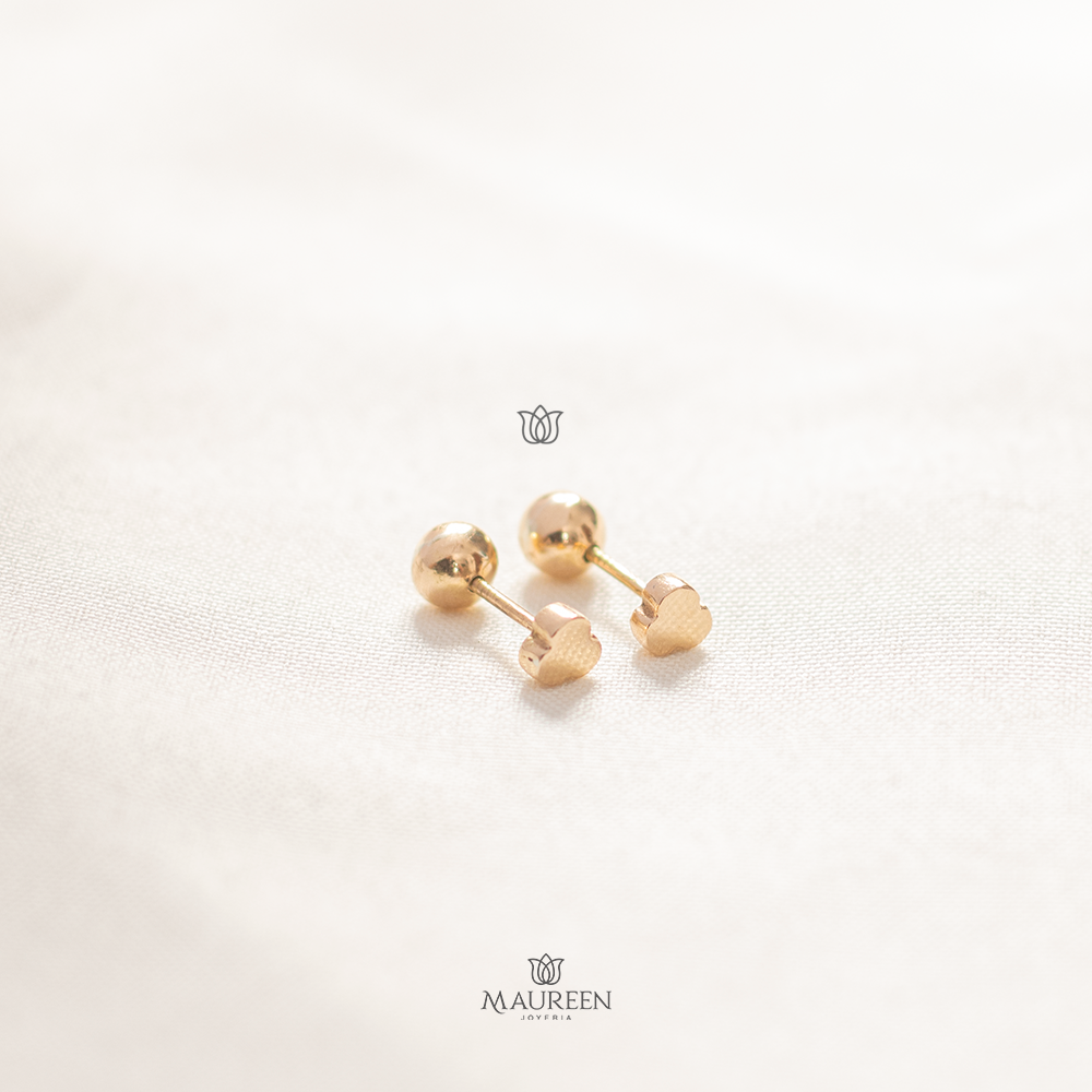 Arete tornillo trebol - Oro