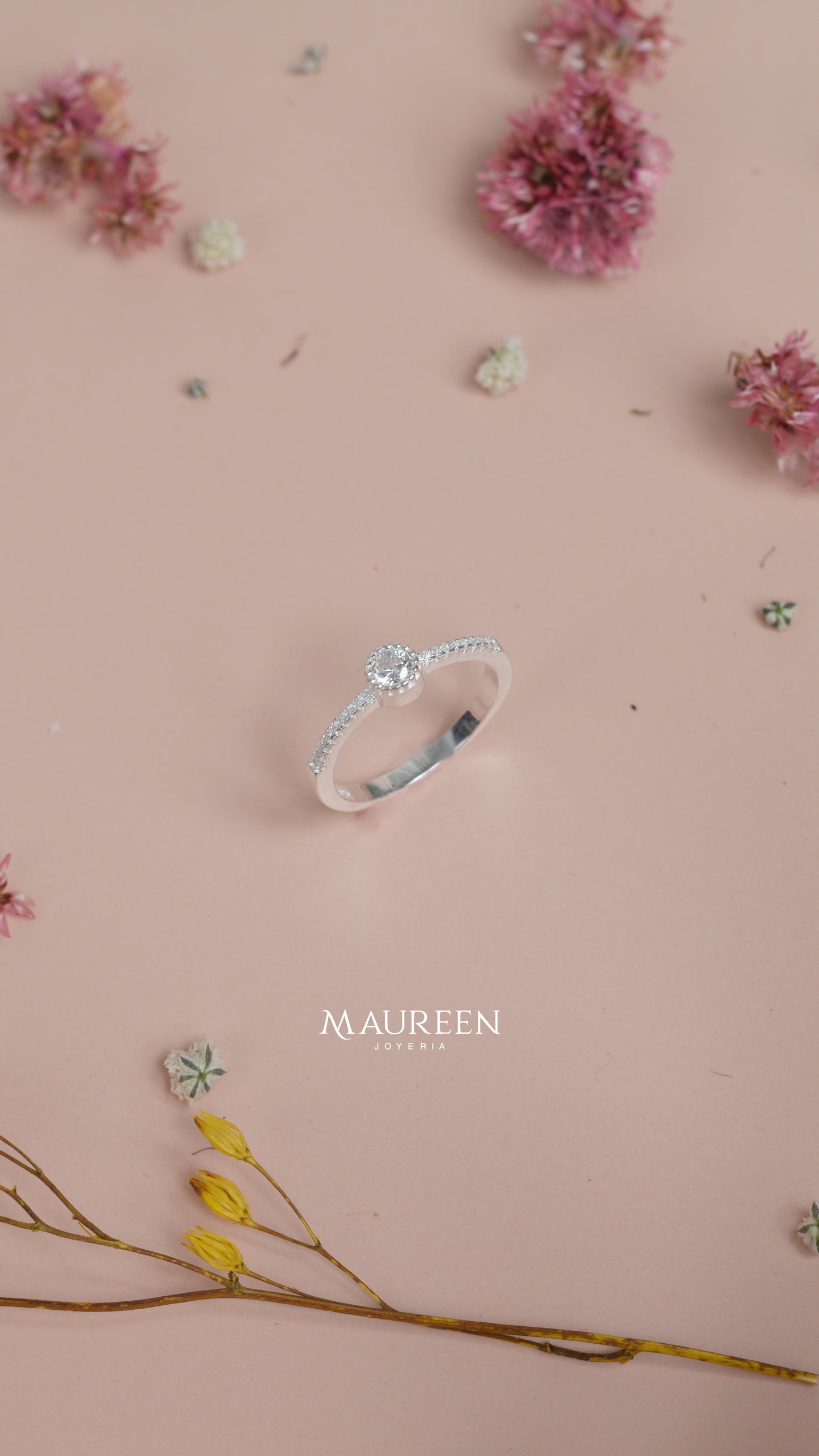 Anillo de compromiso circular - Plata