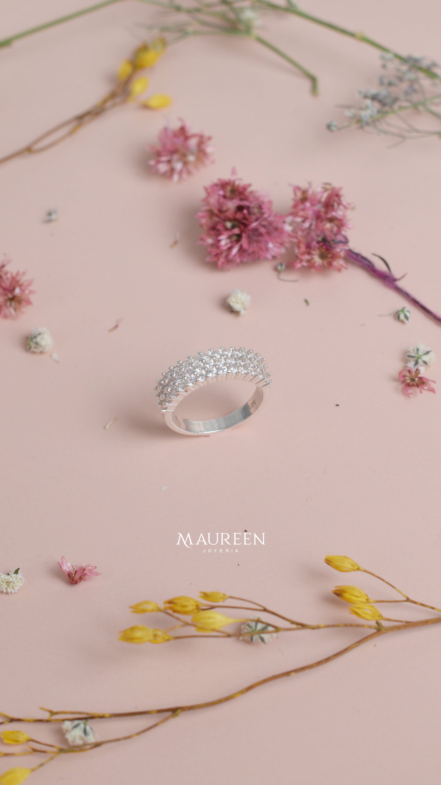 Anillo churumbela de circones - Plata