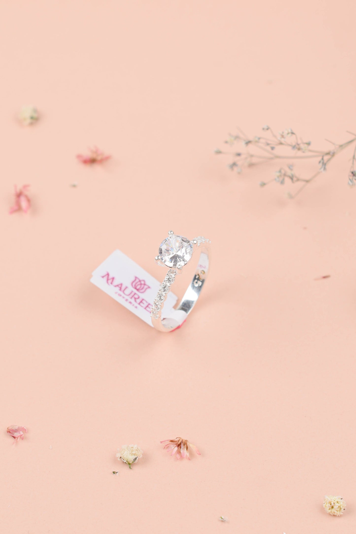 Anillo de compromiso circones - Plata