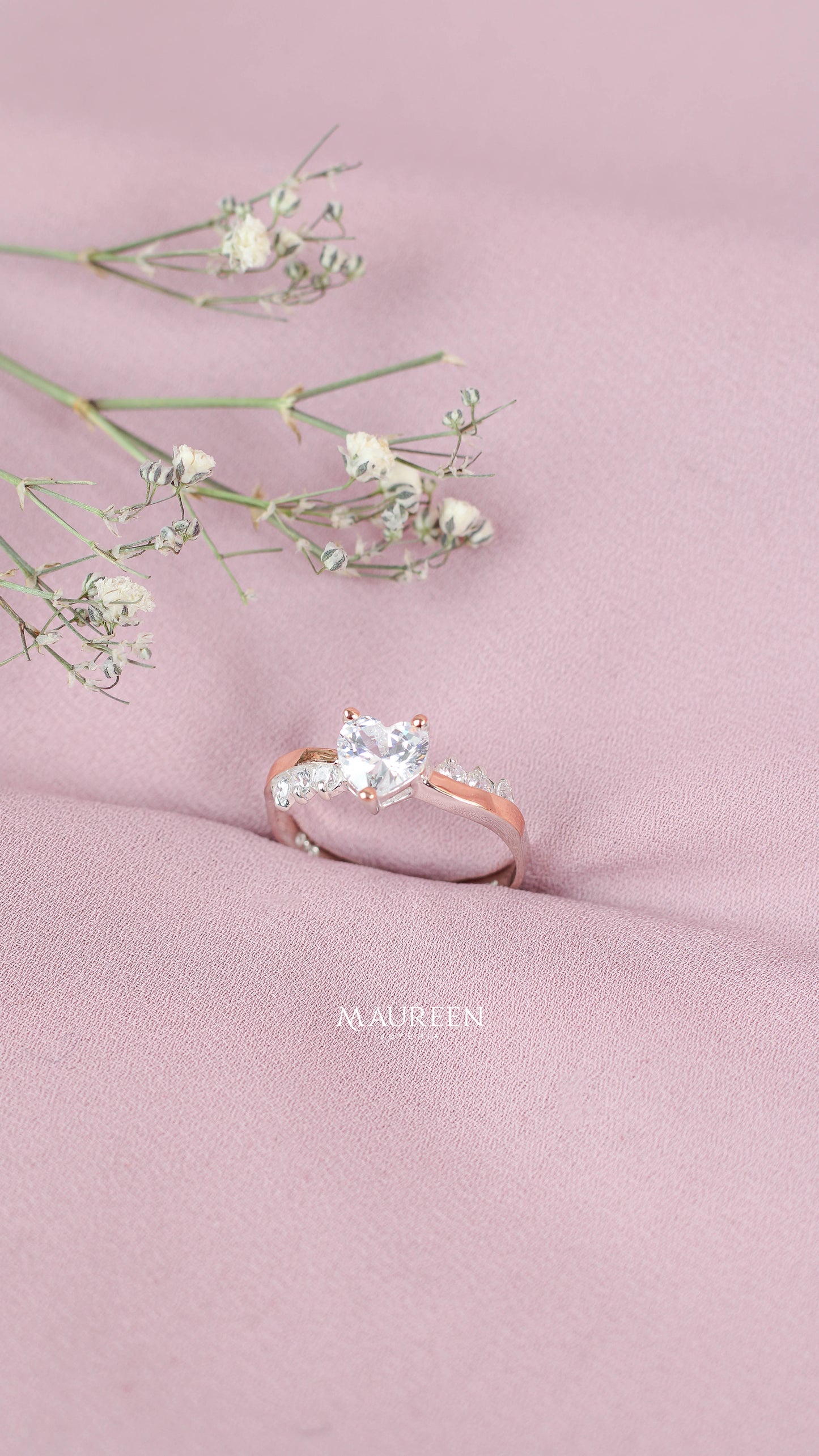 Anillo de promesa corazón - Plata/Oro