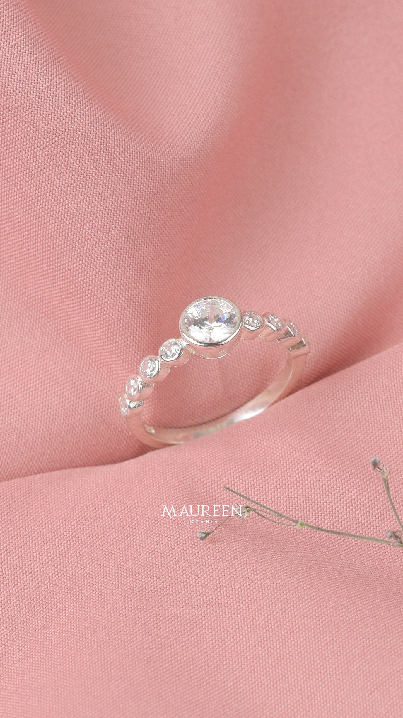 Anillo de compromiso circular cirones - Plata