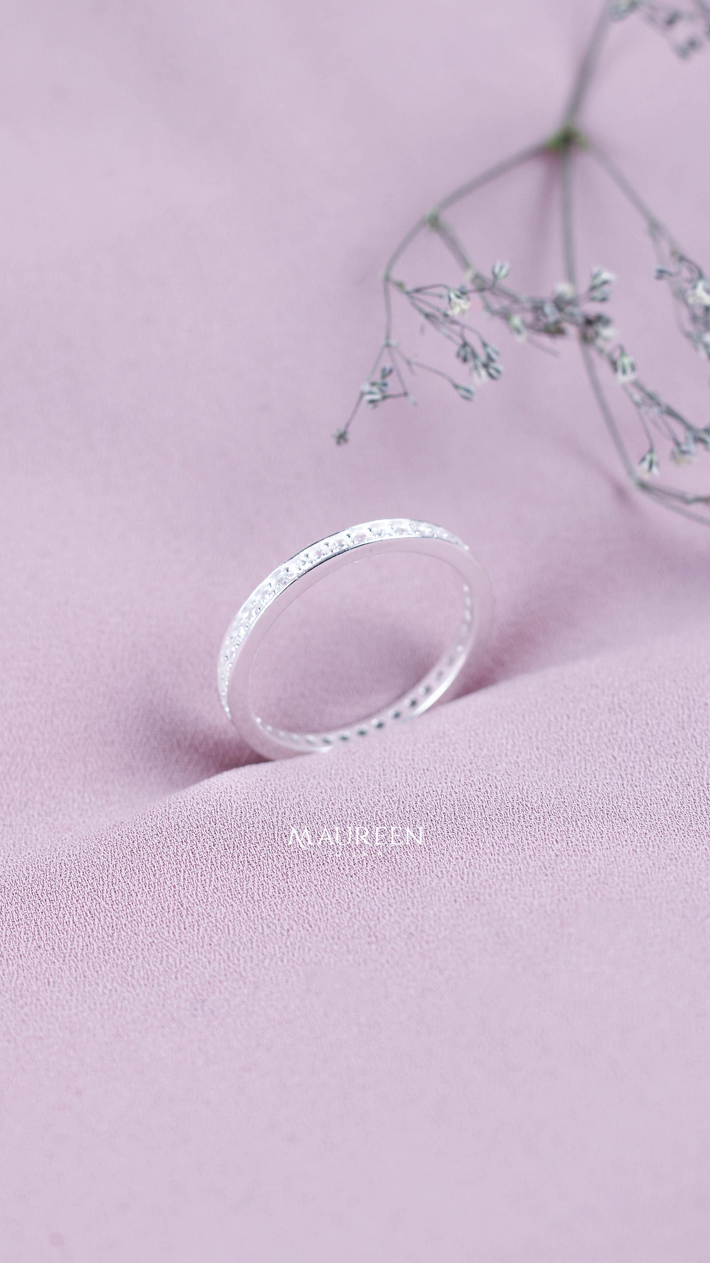 Anillo churumbela completa con mini circones - Plata