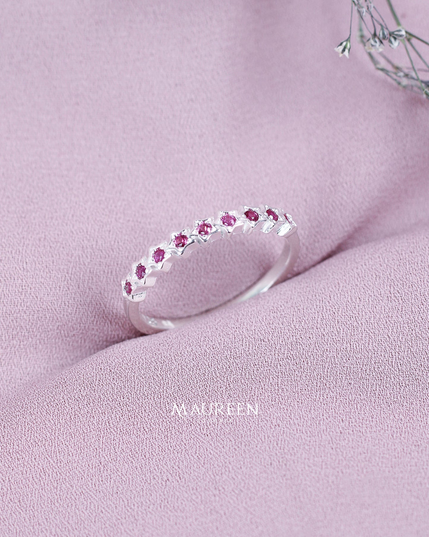 Anillo churumbela estrellas - Plata