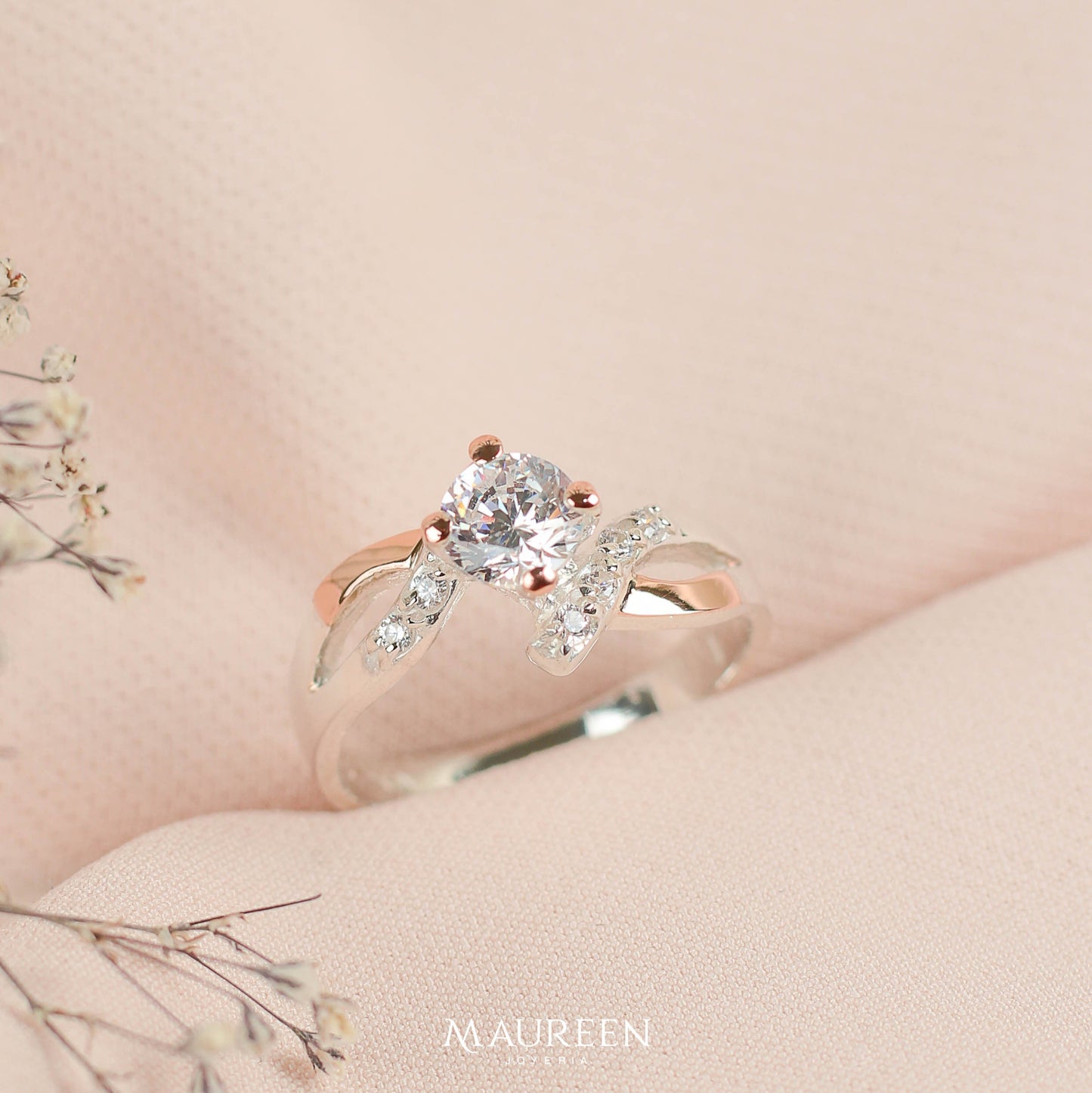 Anillo promesa joy plata/oro - Plata