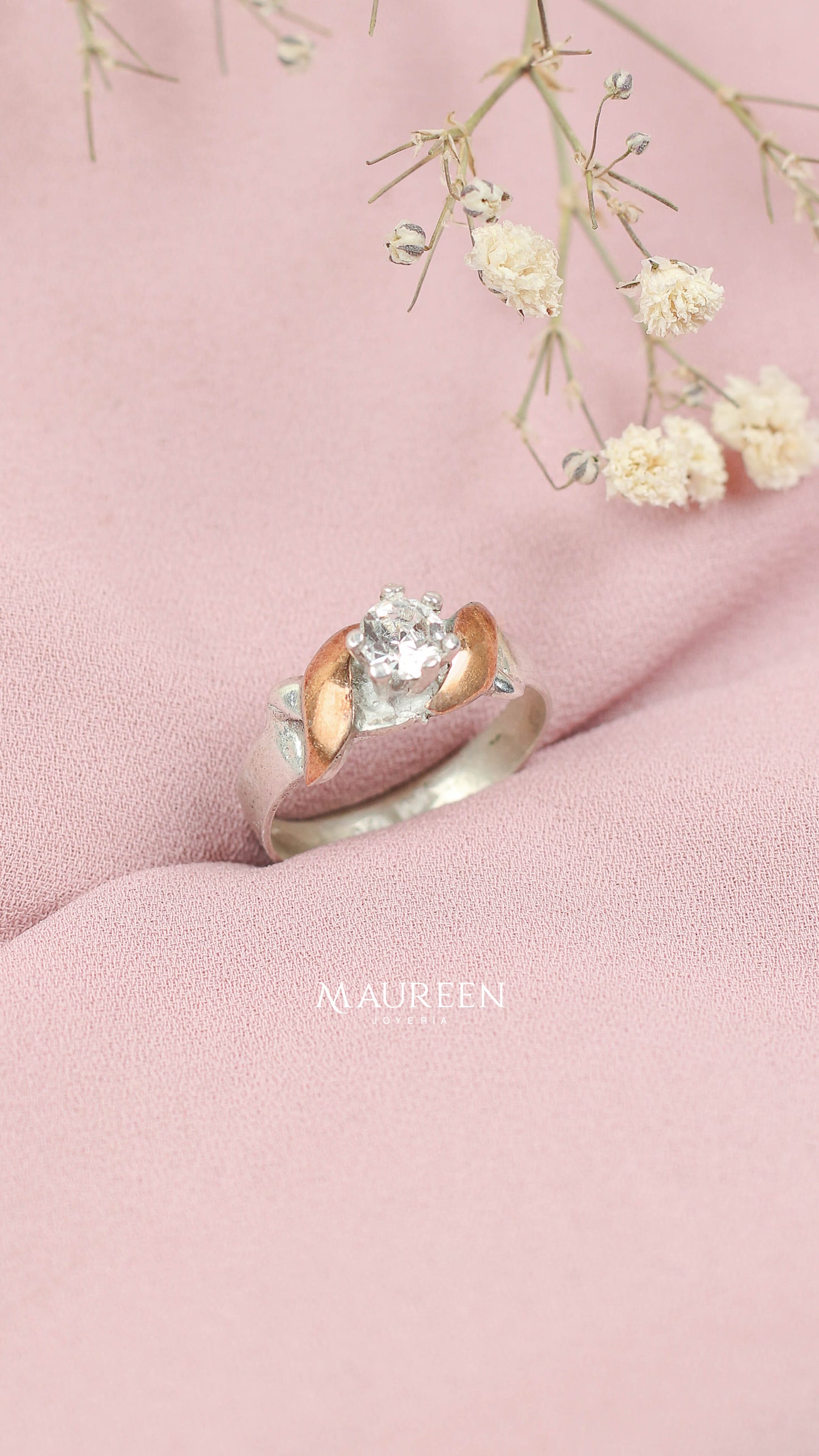 Anillo promesa entrelzado - Plata/Oro