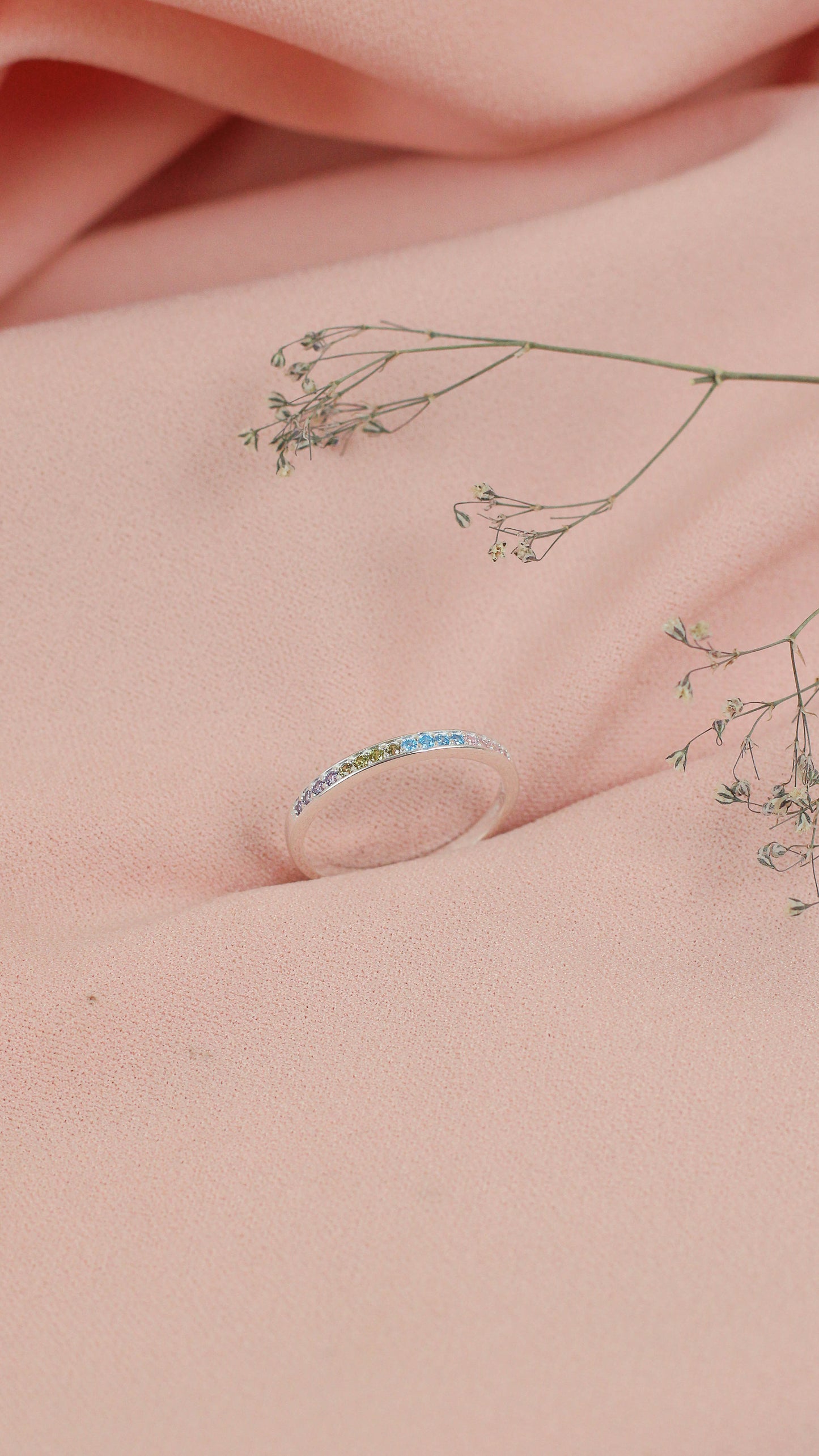 Anillo churumbela colores - Plata