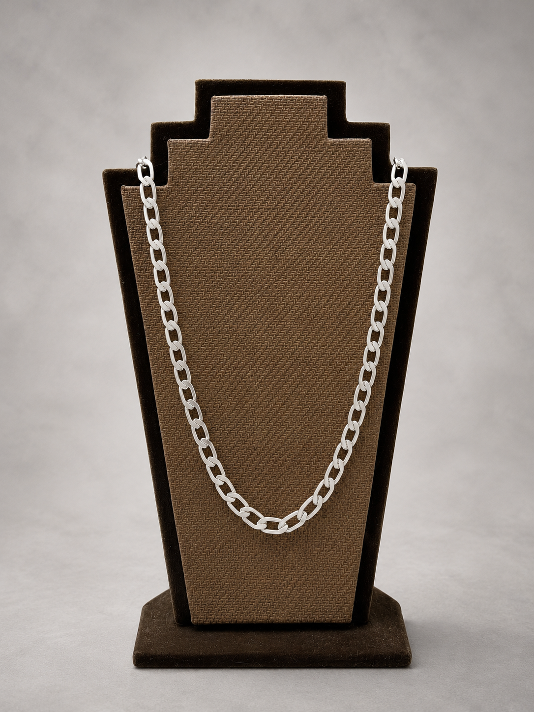 Cadena hexagonal broche cajon - plata