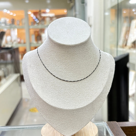 Cadena rayada - Plata Quemada