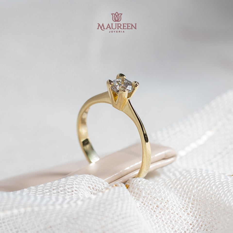 Anillo de compromiso solitario - Oro