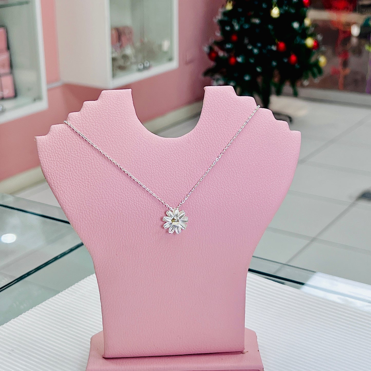 Collar margarita dos capas - Plata