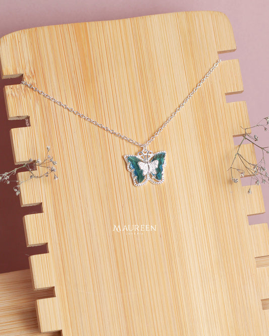 Collar mariposa azul - Plata