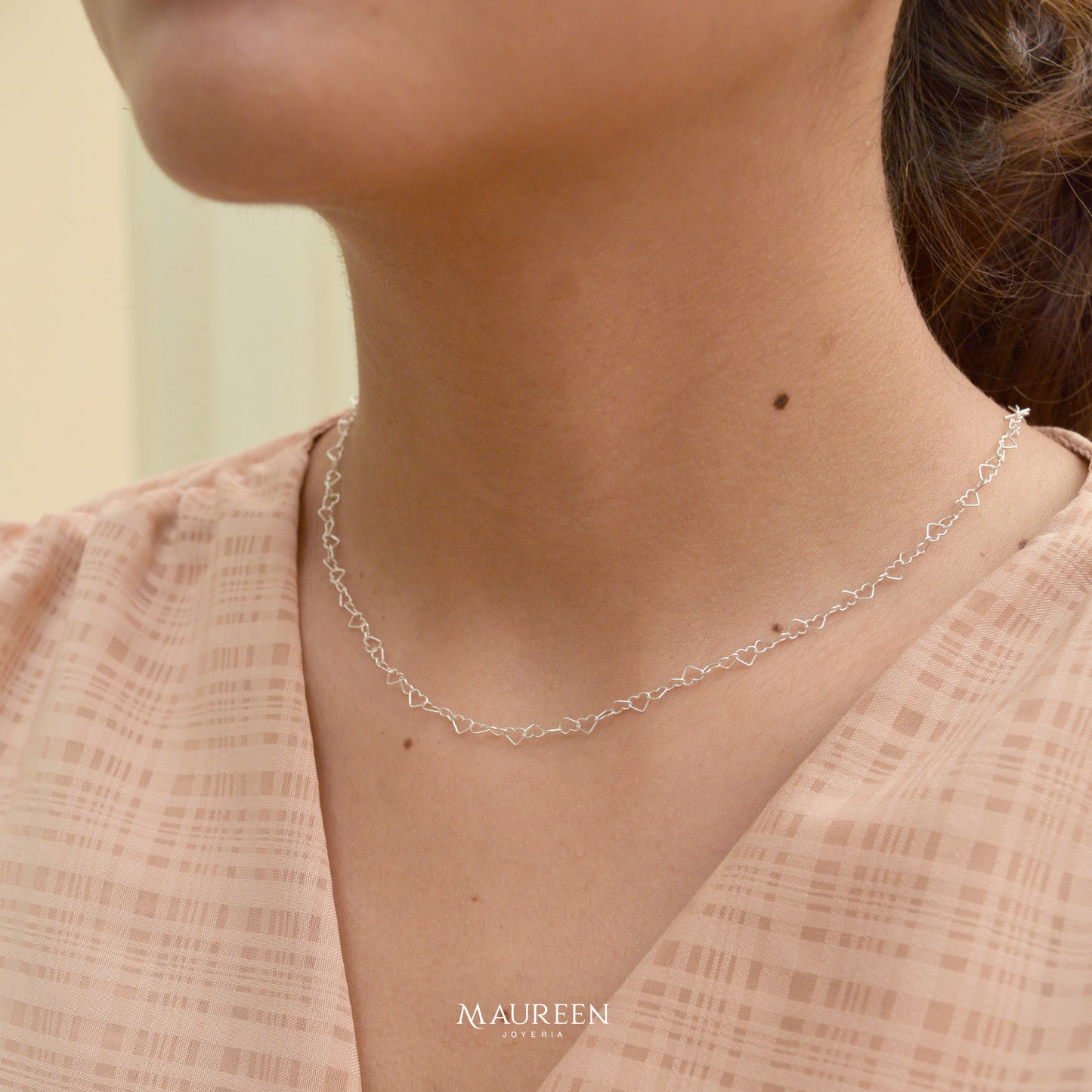 Collar corazones pequeños - Plata