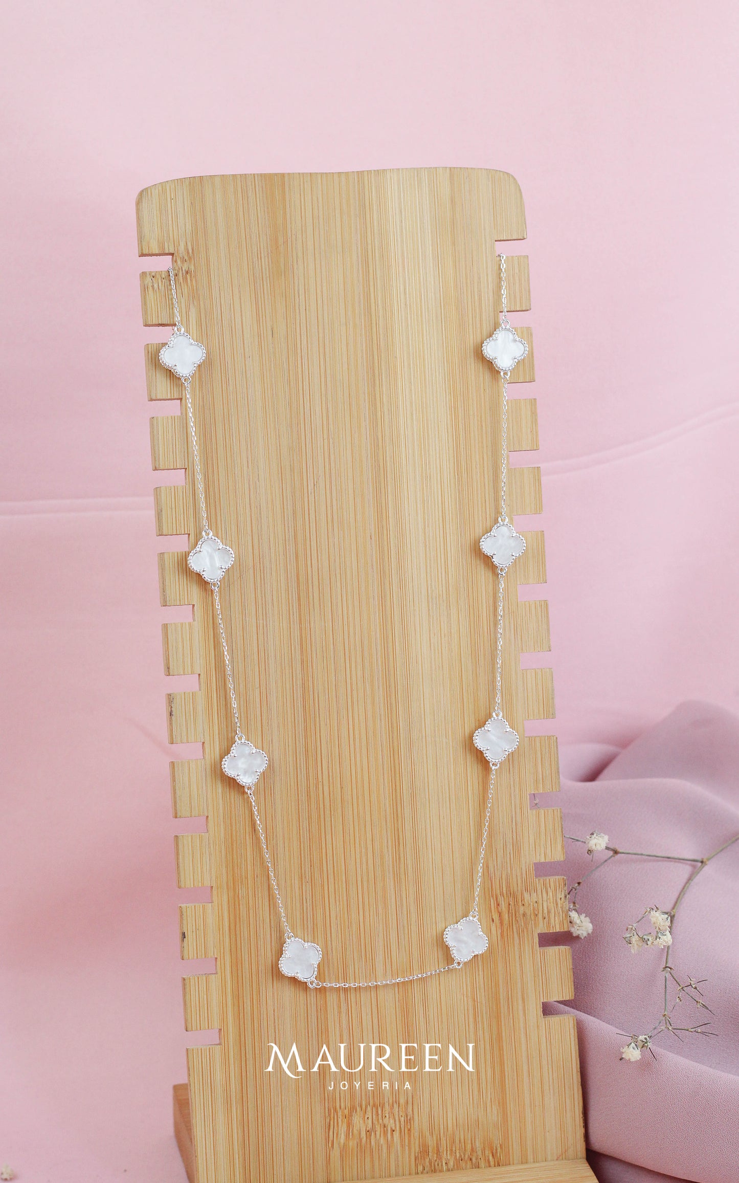Collar VAN blanca - Plata