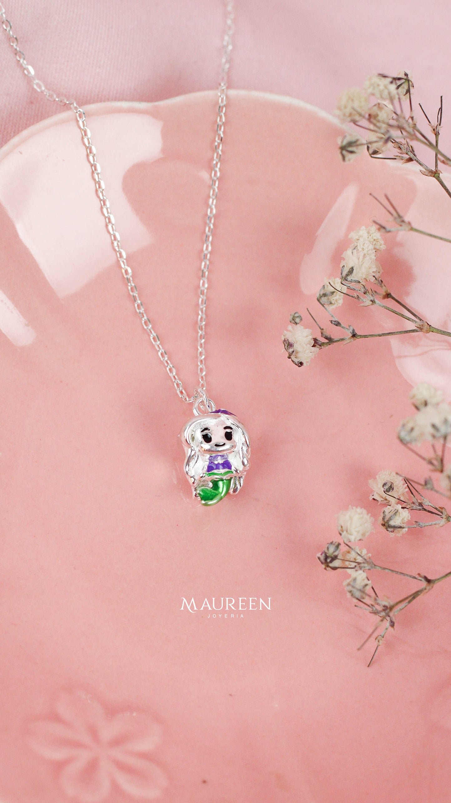 Collar princesa Ariel - Plata