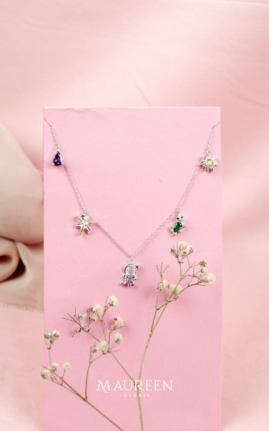 Collar Princesa Rapunzel - Plata