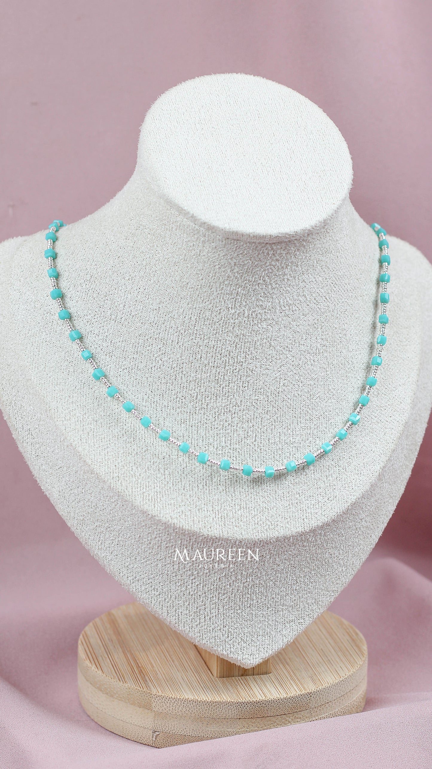 Collar muranos cuadrados - Plata