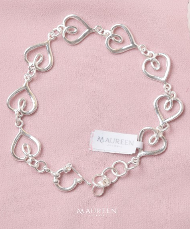 Pulsera corazon calados - Plata