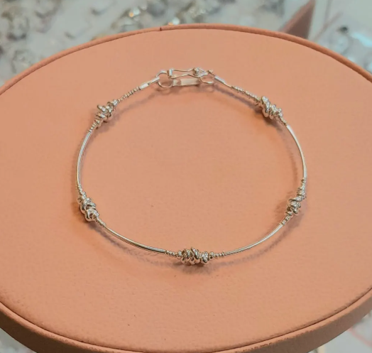 Pulsera 5 nudos de donas - Plata