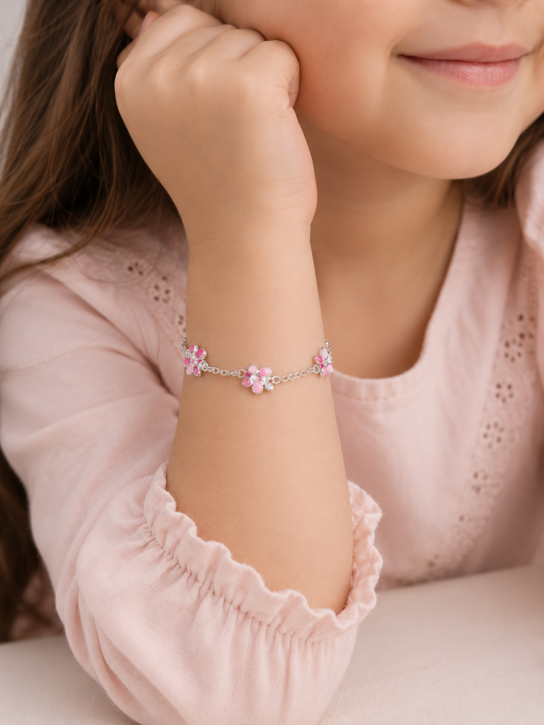 Pulsera para niñas mariposas- Plata
