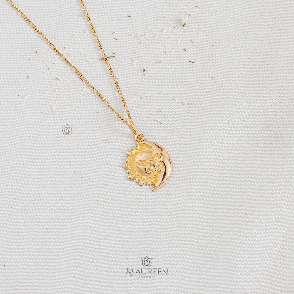 Dije sol y luna - Oro