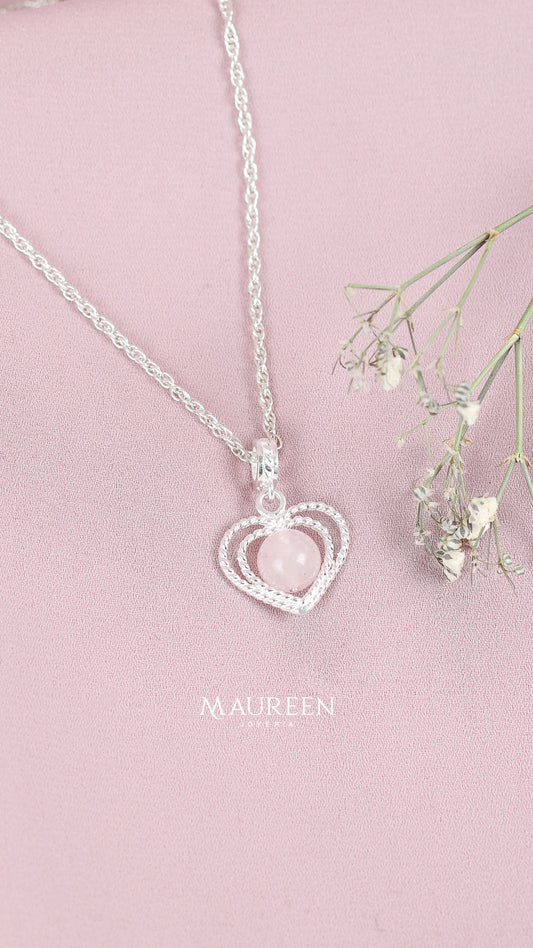 Dije corazon piedra natural - Plata