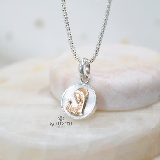Dije virgen madona nácar - Plata/Oro