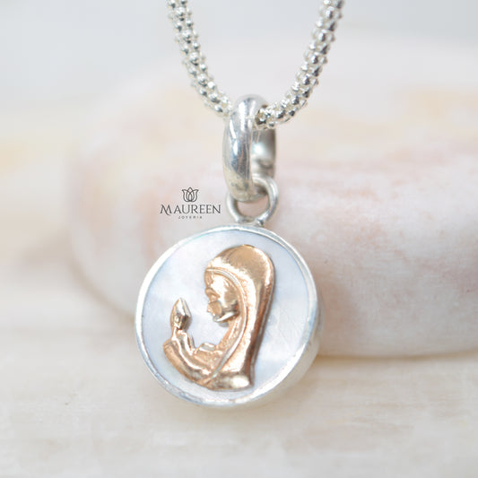 Dije virgen madona nácar - Plata/Oro