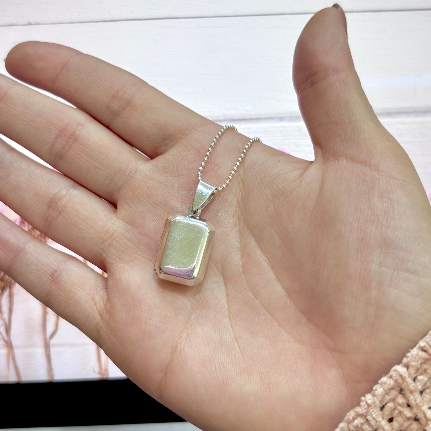 Dije relicario rectangular - Plata