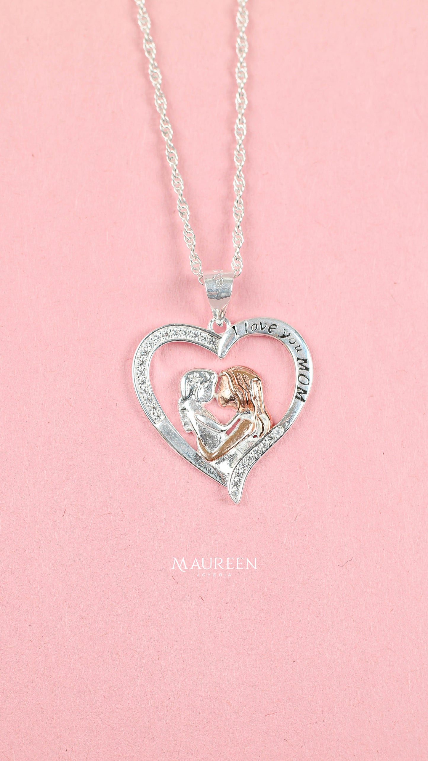 Dije I LOVE YOU MOM - Plata/Oro