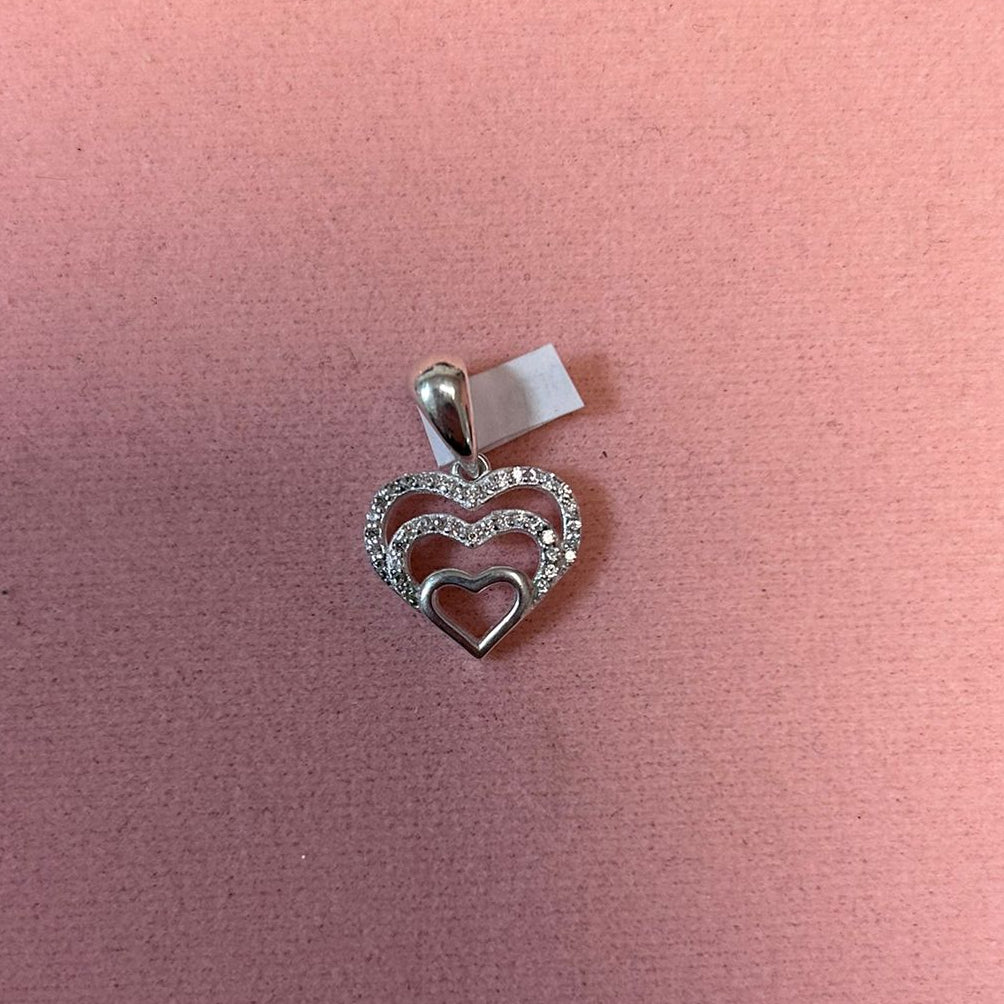 Dije tres corazones con circones - Plata